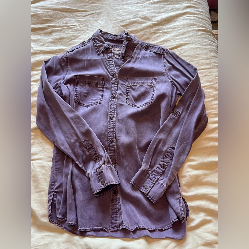 Express Lavender Button-Up Shirt